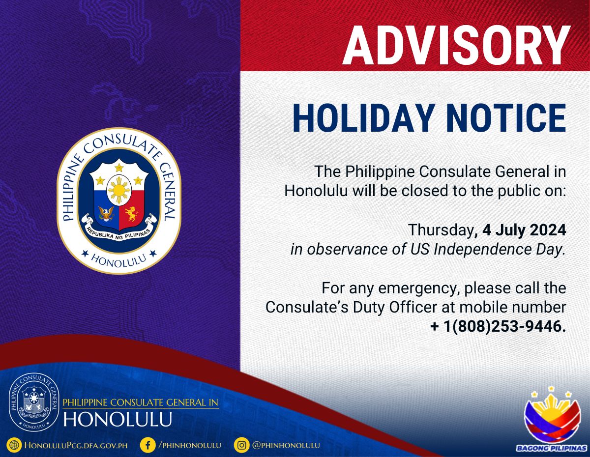 Holiday Notice JULY 2024